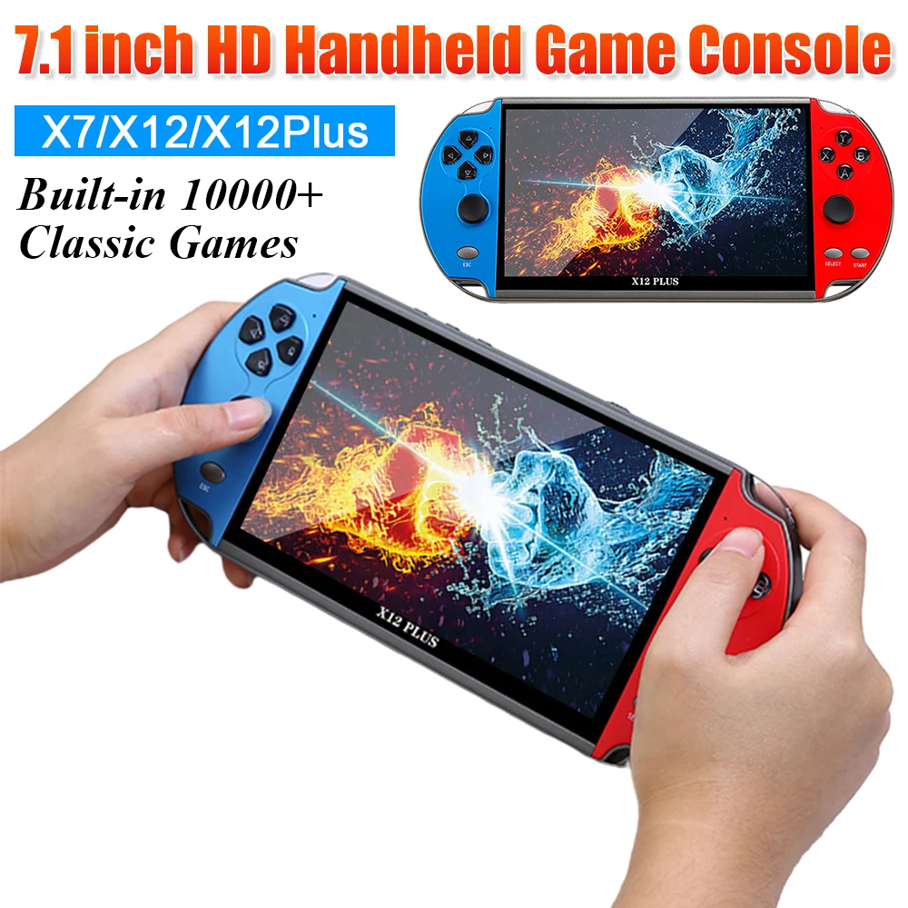 X12 X12Plus Handheld Game Console Built-in 10000+ Retro Classic Games 7.1 inch Portable Video Game Console 16G HD Game Player - view 5