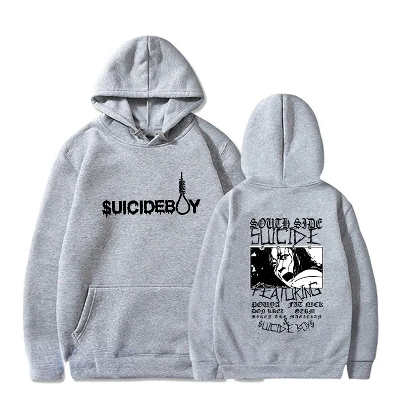 Vintage Suicideboy Hooded SweatShirt Men Women Harajuku Grey Day Rapper Hip Hop Streetwear Men's Hoodies Pullover Clothes Coat