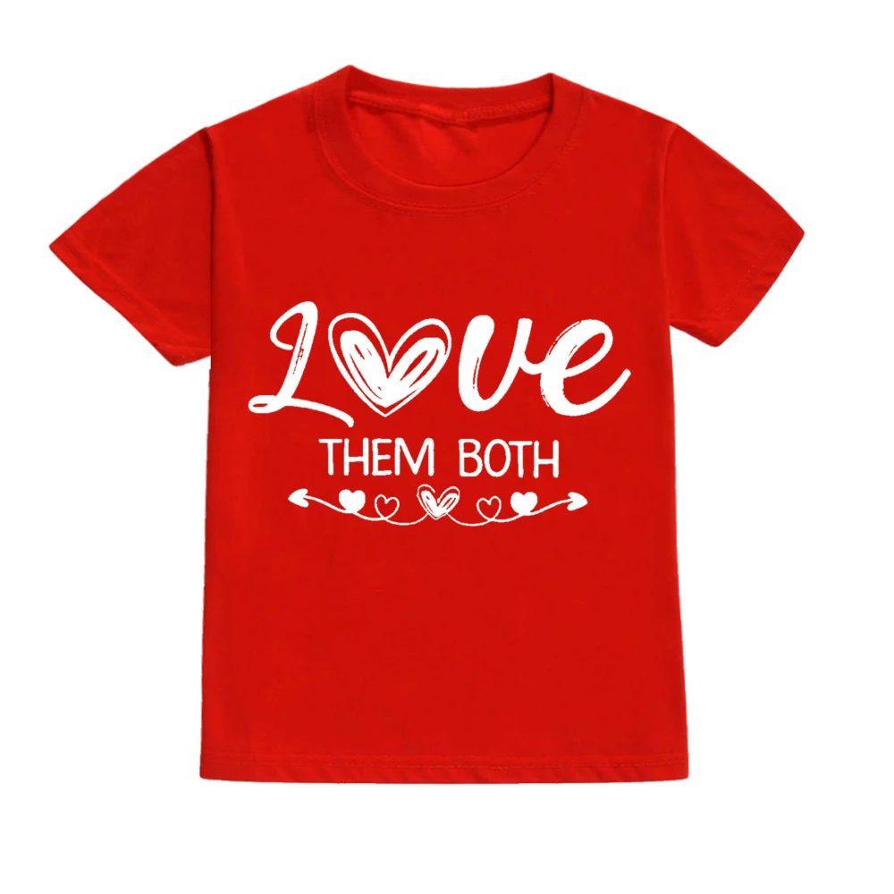 love print valentine Family Matching Clothes Mother Father Kids T Shirt Tops Valentine s Day Outfit shirt funny red tee