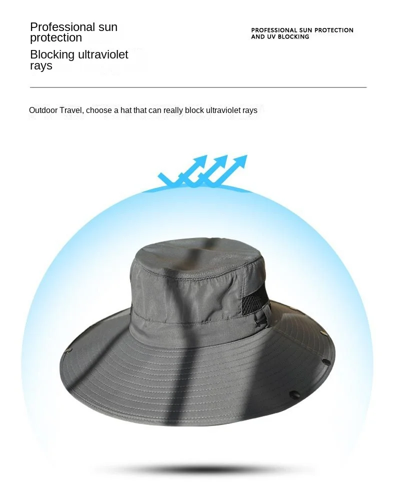 Hat Men Summer Fisherman Hat Large Shawl Breathable UPF50+ Fishing Hat Big Brim Sunscreen Shade Mountaineering Hat Free Shipping