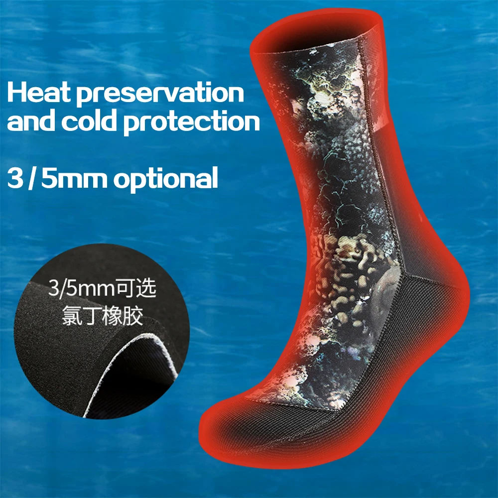 5MM Neoprene Beach Swimming Diving Socks Flippers Water Sport Anti Slip Shoes Surfing Prevent Scratches Boot