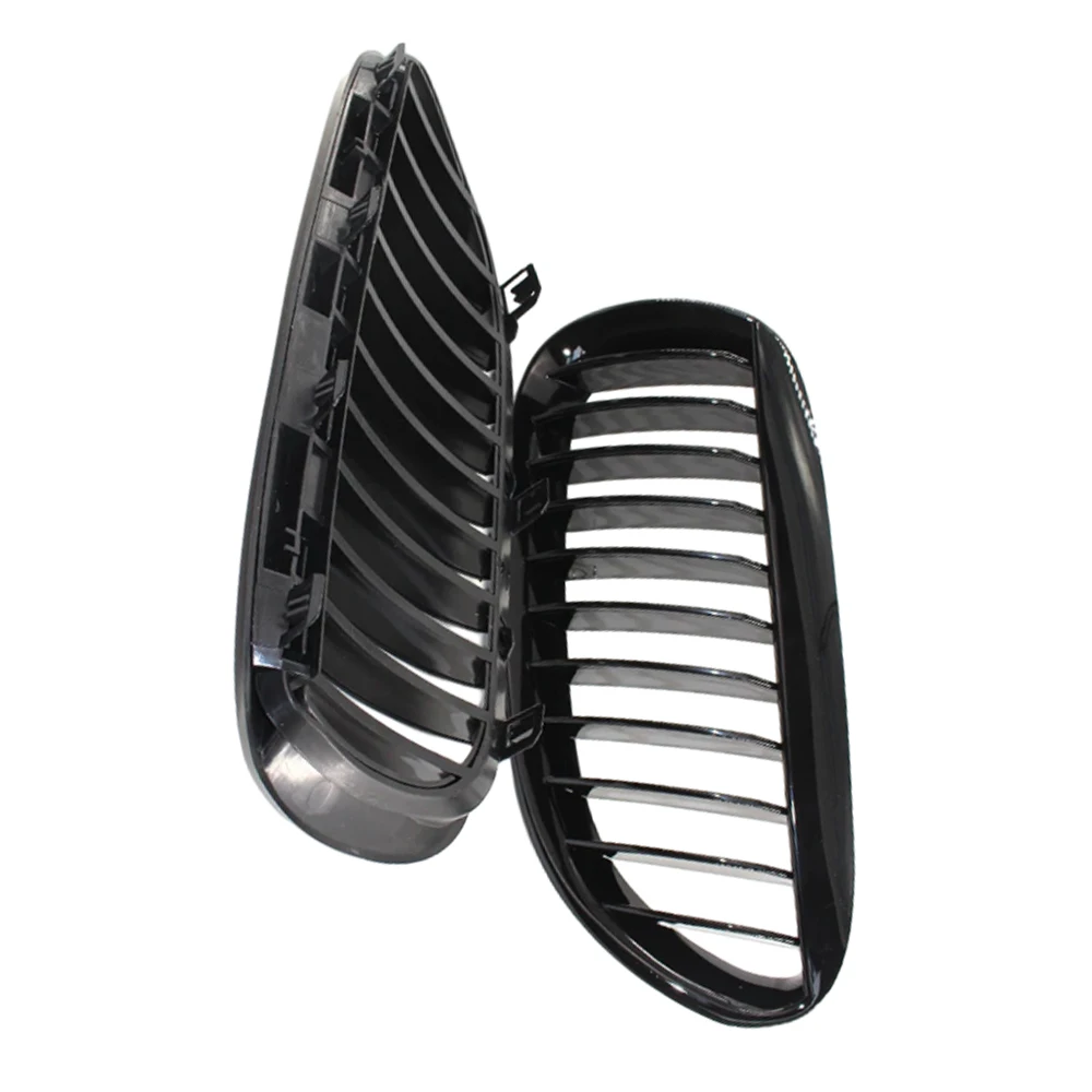 2PCS Front Bumper Kidney Grill Grille Gloss Black Racing Grills For BMW E63 E64 650i M6 2004 2005 2006 2007 2008 2009 2010