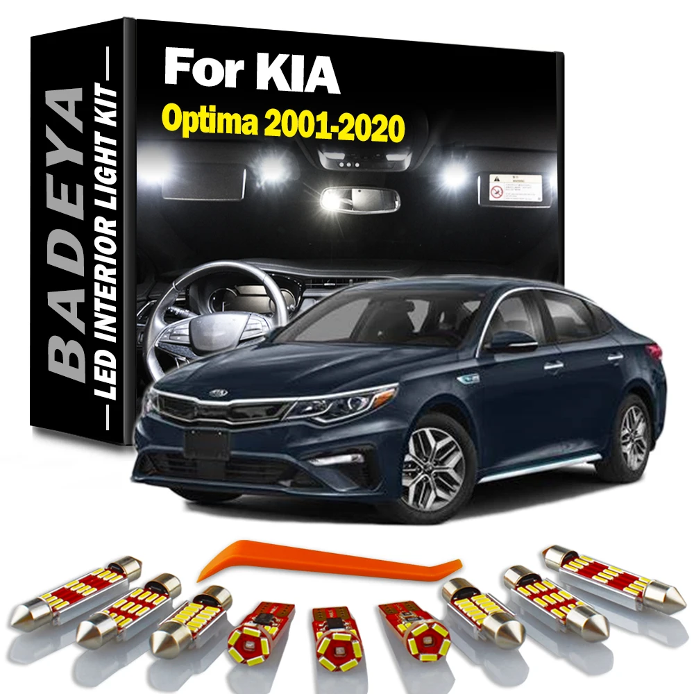 BADEYA Canbus LED Interior Light Kit For KIA Optima 2001-2015 2016 2017 2018 2019 2020 Car Bulbs Dome Map Vanity Mirror Lamp