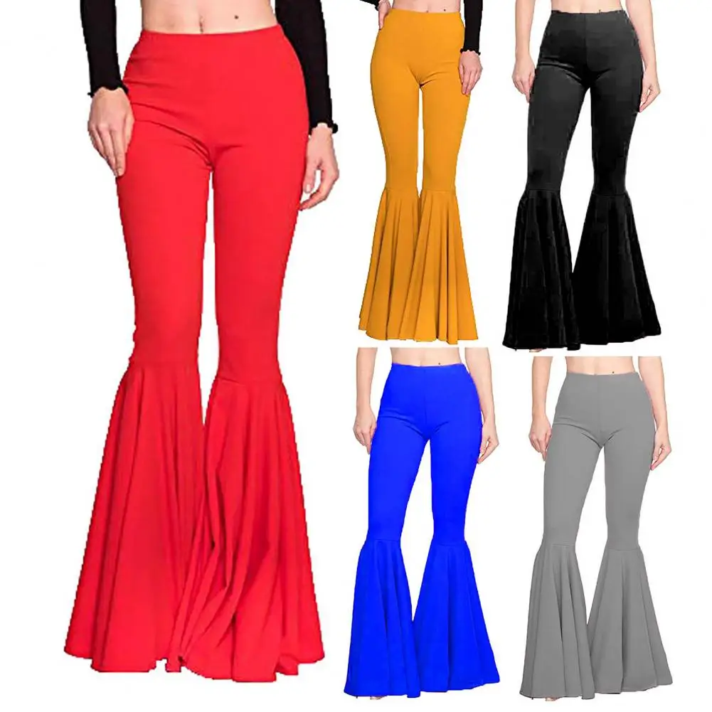 Women Tight Flare Trousers 2025 Solid Color Sexy Long new Pants Casual Midi Waist Leggings Autumn Office Lady Pants