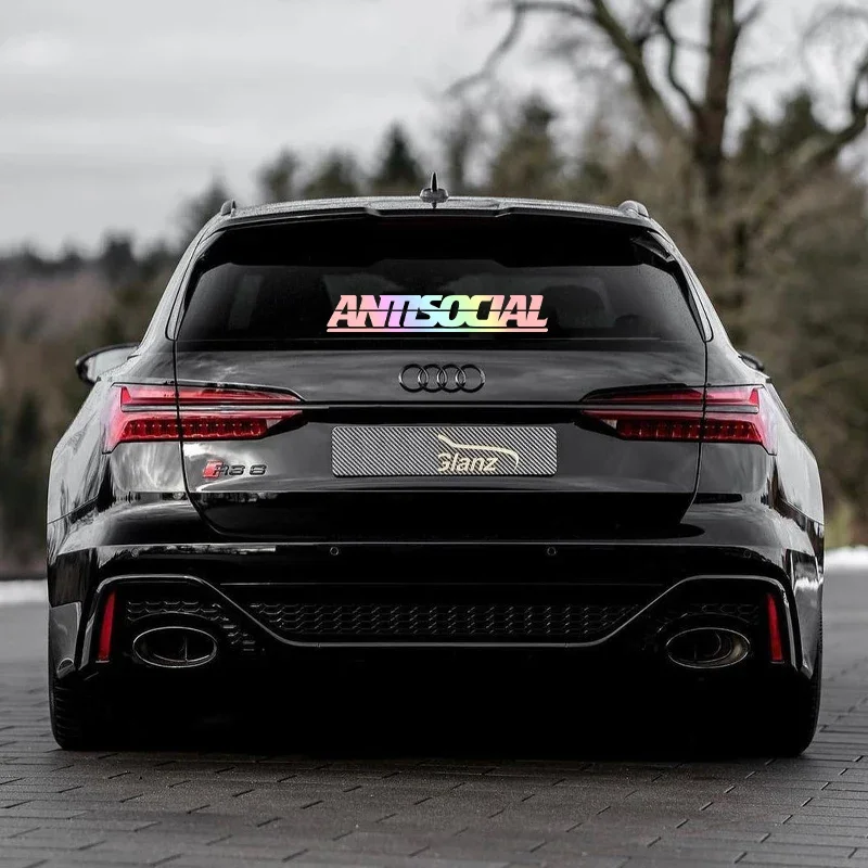 1PC Antisocial Letter Car Stickers for Rear Window Auto Front Windshield Vinyl Decals DIY Cool Racing Body Waterproof Decoration