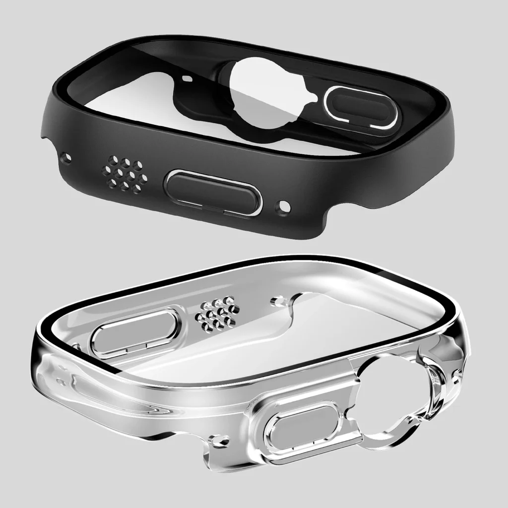Tempered Glass+Cover for Apple Watch Series 9 Ultra 2 49mm 41mm 45mm PC Bumper Screen Protector Case for IWatch Series 8 7 Cases