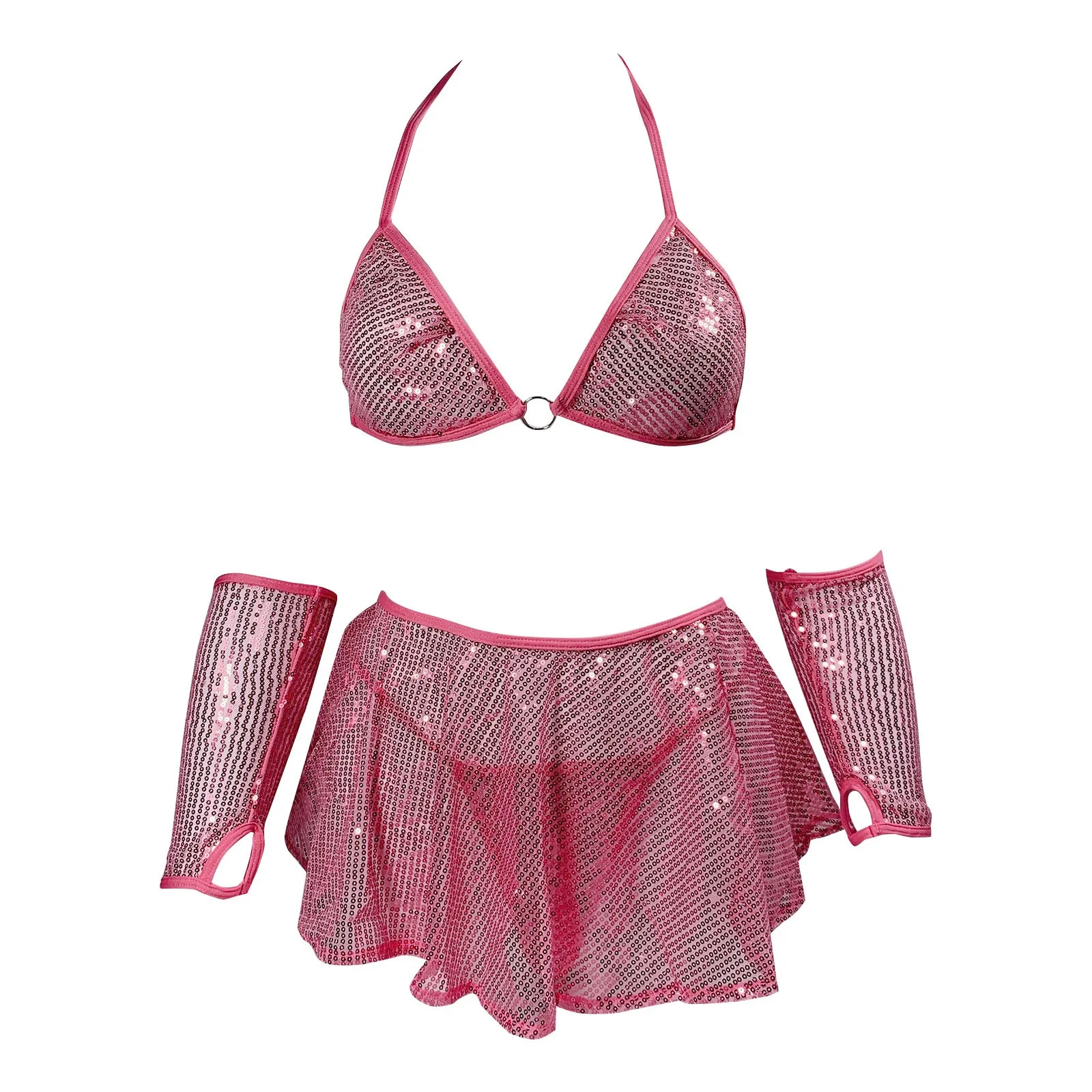 Sexsi Women Underwear Set Sequin Flash Nightclub Suit Sexy Lingerie Suit Female Lingerie Erotic Garter Set Exotic Porn Outfits