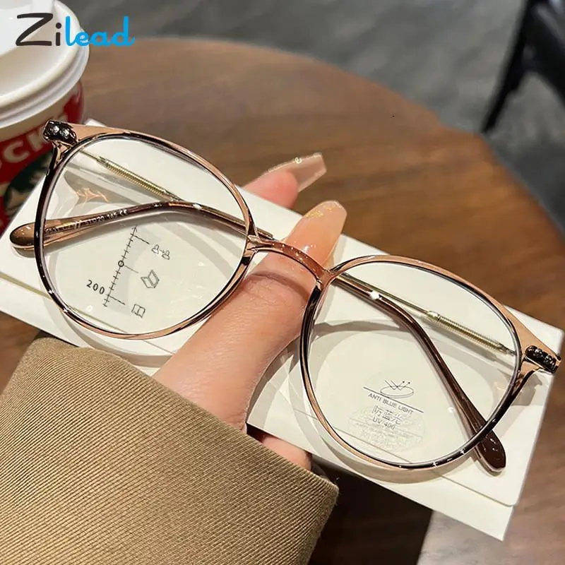 2025 Zilead Progressive new Multifocus Reading Glasses Women Men Ultralight Round Anti Blue Rays Presbyopia Glasses Multi-focus Eyewear