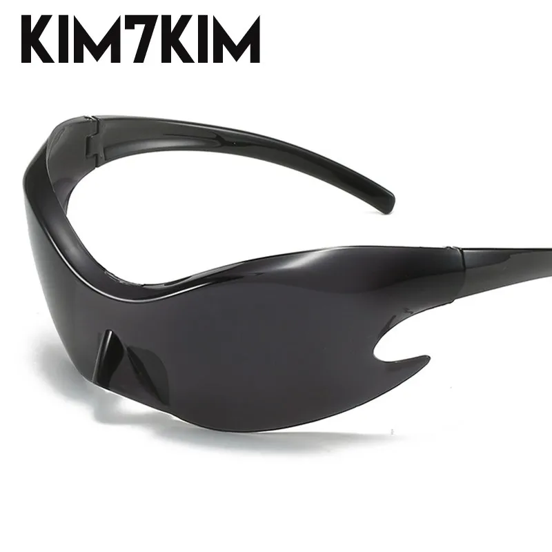 Y2K Sports Sunglasses Women 2023 Trends Punk Sun Glasses Men Retro 2000's Luxury Brand One Piece Special-shaped Sunglass Shades