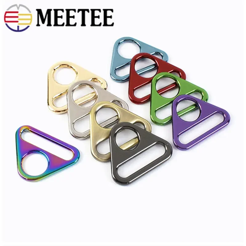 10/20Pcs 25mm Colorful Metal Buckles Triangle Adjuster Slider for Bag Backpack Webbing Connector Clasp DIY Hardware Accessories