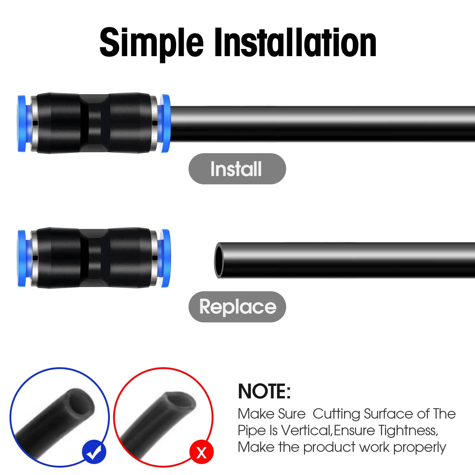 PU PV PY PE PM PZA PK SA Pneumatic Fittings Air Push Fittings Plastic Hose Quick Couplings 4mm 6mm 8mm 10mm 12mmPipe Connectors