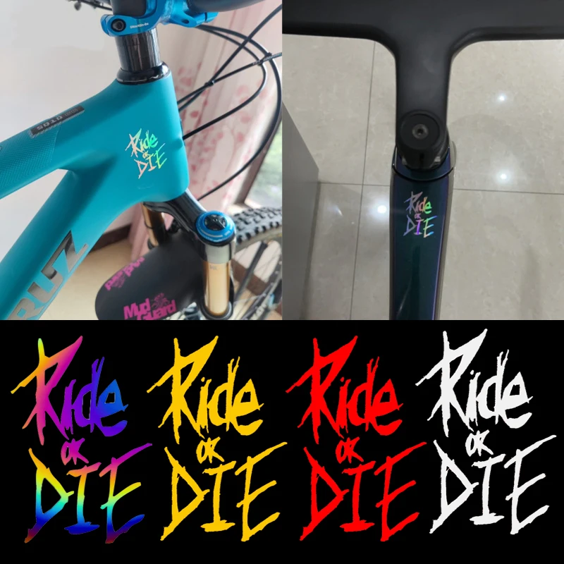 MTB Bike Frame Sticker Ride or Die Top Tube Sticker Bicycle Decals Decorative Frame Stickers Bike Stickers Bike Decal Accessoriy