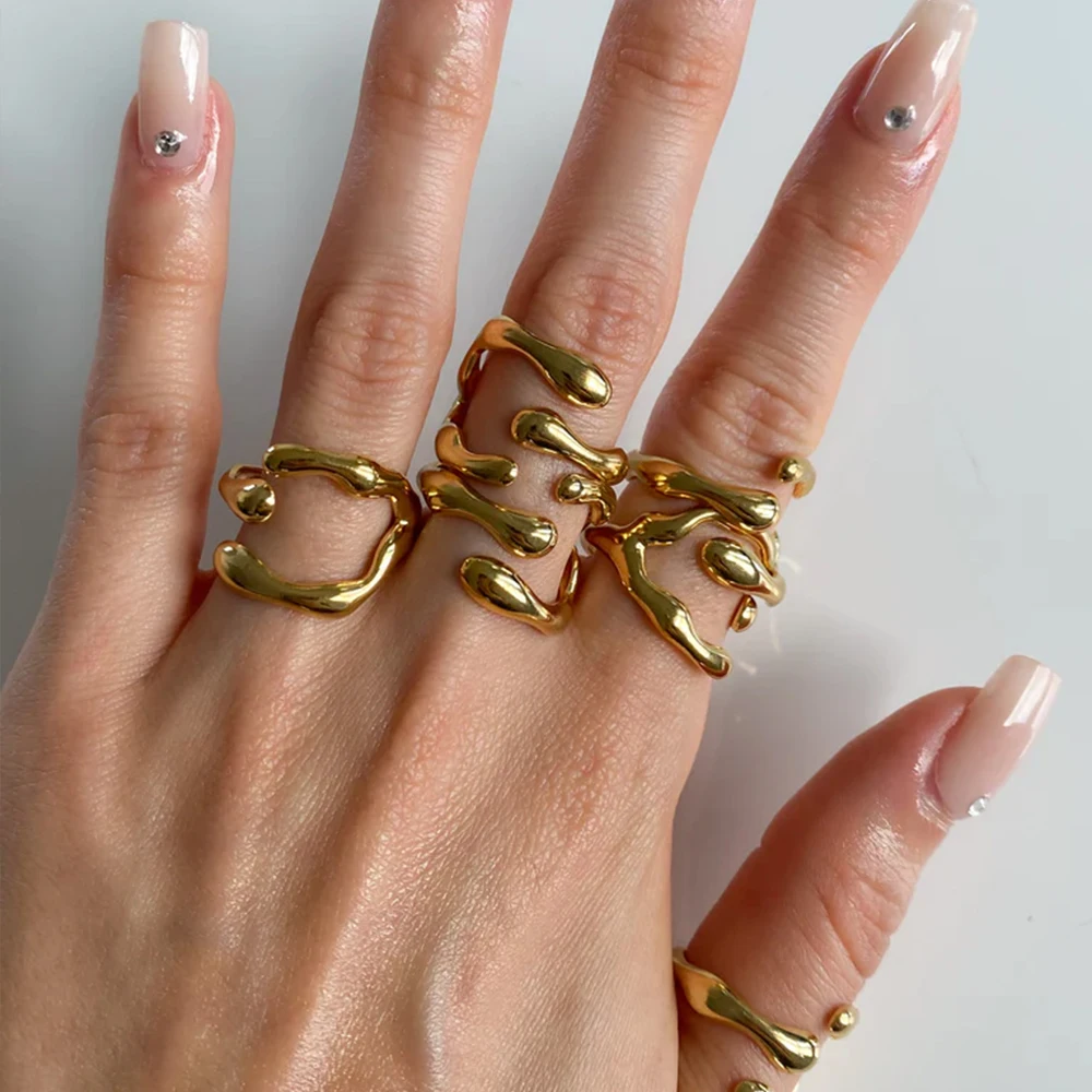 Emerald Ring for Woman Zirconia Signet Gemstone Green Stone Vintage Square Gift Gold Color Rings Jewelry Wholesale Dropshipping