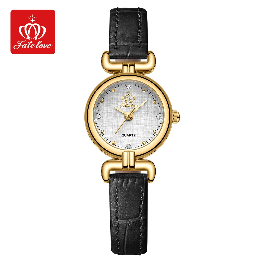 Fate Love 905 Quartz Elegant Women's Watches Waterproof Small Dial Leather Ladies Wristwatch Retro Original Watch For Women