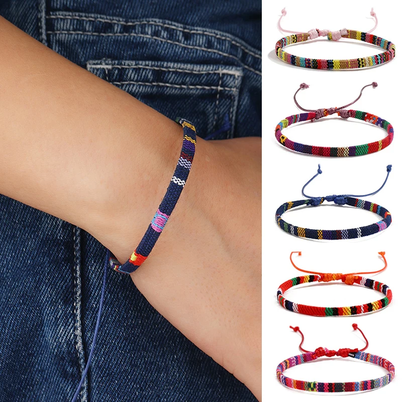 Handmade Braided Bracelet Boho Thread Multicolor Couple Bracelet for Women Men Charm Bracelet Friend Jewelry Gift New