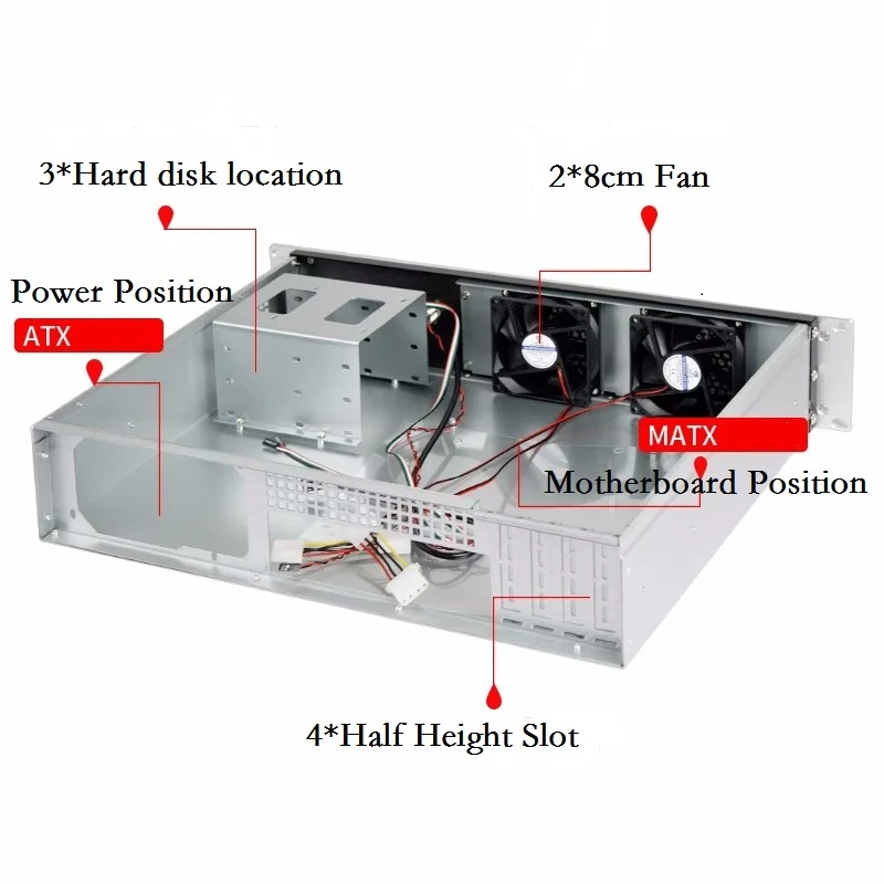 2U350 Server Chassis Depth 35CM Aluminum Panel Support ATX Power MATX/ITX Motherboard High-End Computer Industrial Case