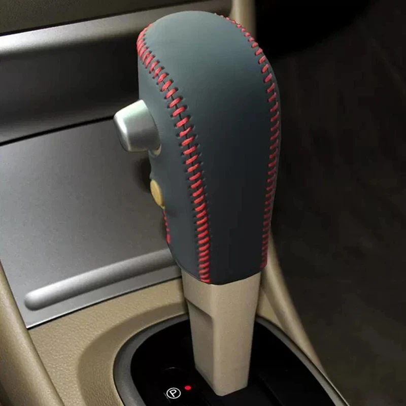 2025 Car Gear Shift Knob new Cover For Nissan Tiida Livina Sentra Sylphy Bluebird Leather Gear Shift Cover Gear Knob Protection