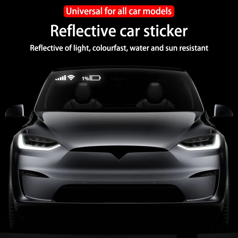 Car Windshield Signal WiFi Power Full Battery Sign Reflective Stickers Unique Electric Decals Styling Decoration