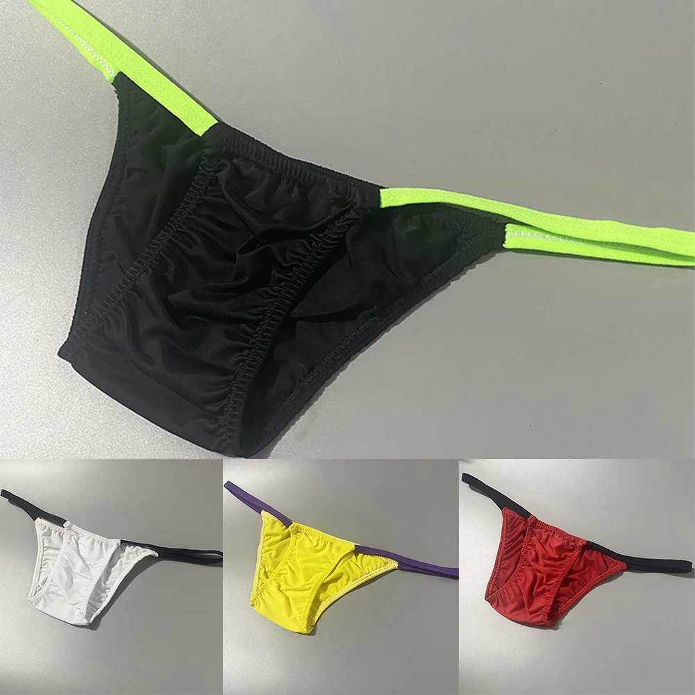 Men Enhance Peni Pouch Thong Bikini Briefs Posing Underwear Low Rise Soft Jockstrap Panties U Convex Breathable Underpants