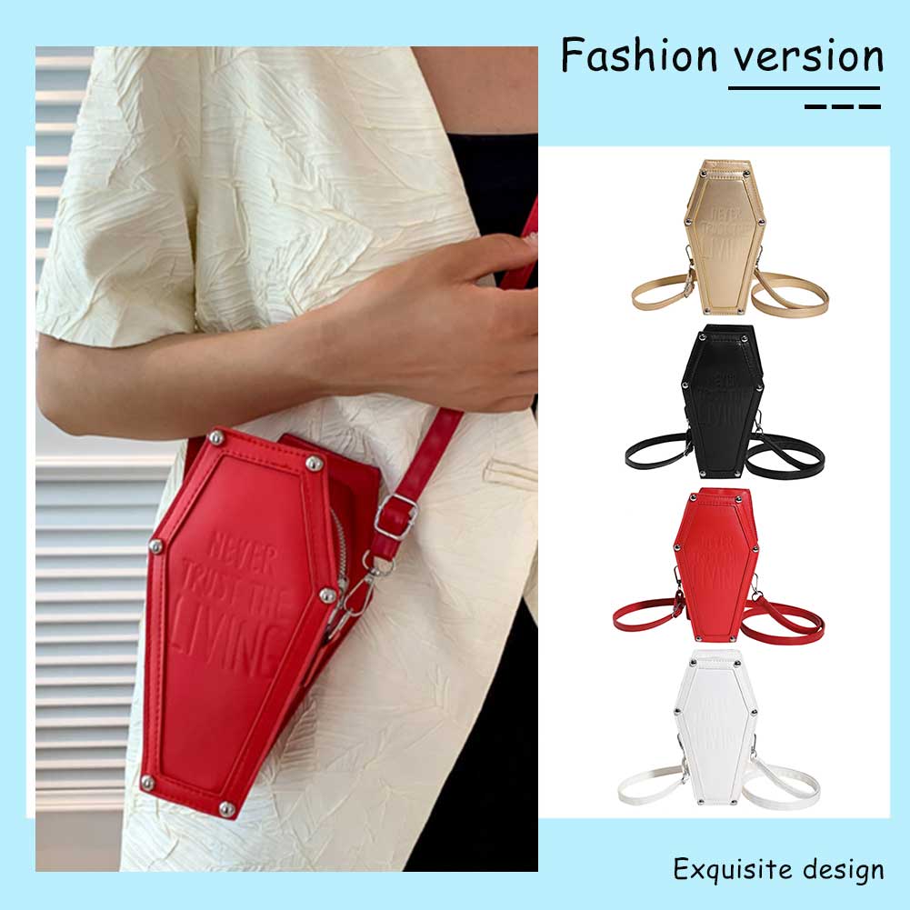 Women Shoulder Bag Large Capacity PU Tote Bag Coffin Shape Underarm Bag Phone Bag for Office Travel Make Up Cosmetic Bag