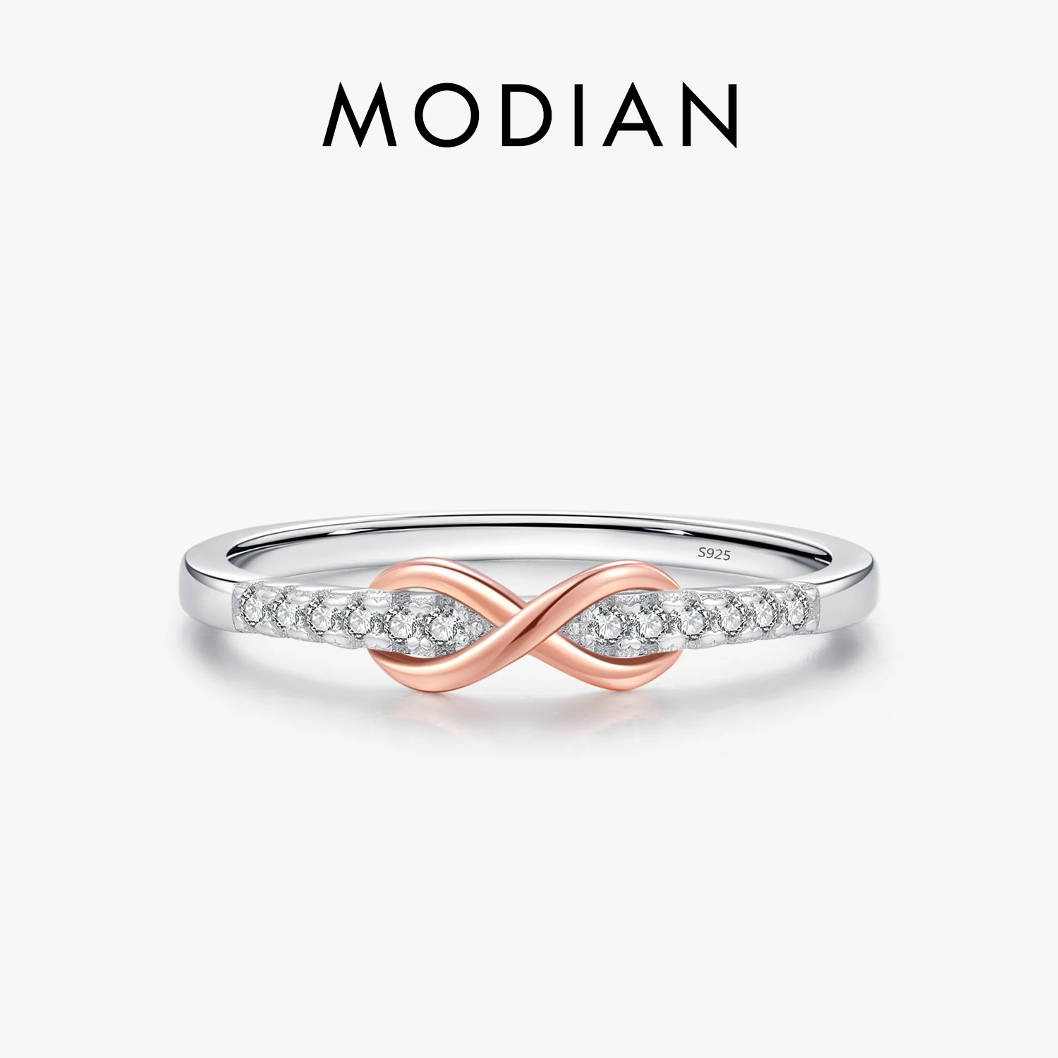 MODIAN 2025 Sterling Sier Infinite Love Ring Romantic Platinum Plated Wedding Ring For Women new Fine Jewelry Gift