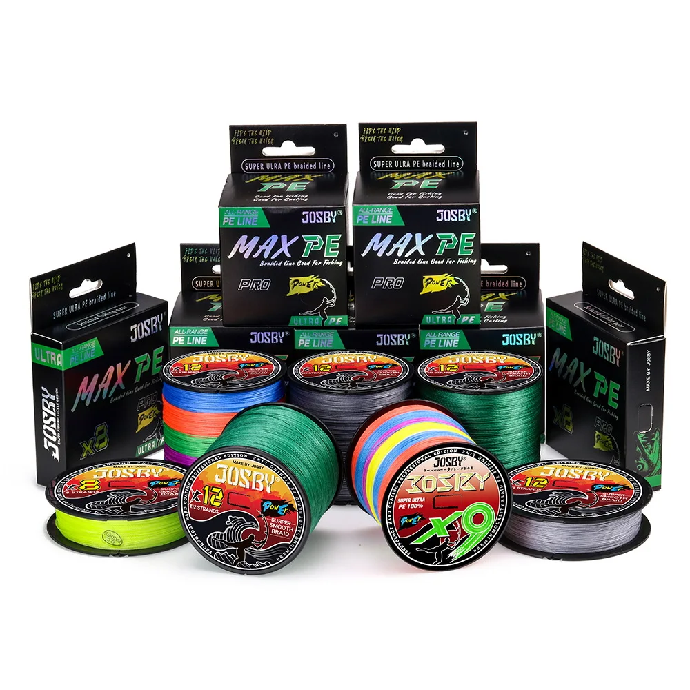 JOSBY Braided Fishing Line Multifilament Carp Fly 12/9 Strand 300M 500M 100M Multicolor new Japan Spinning Extreme 2025 PE Strong Weave