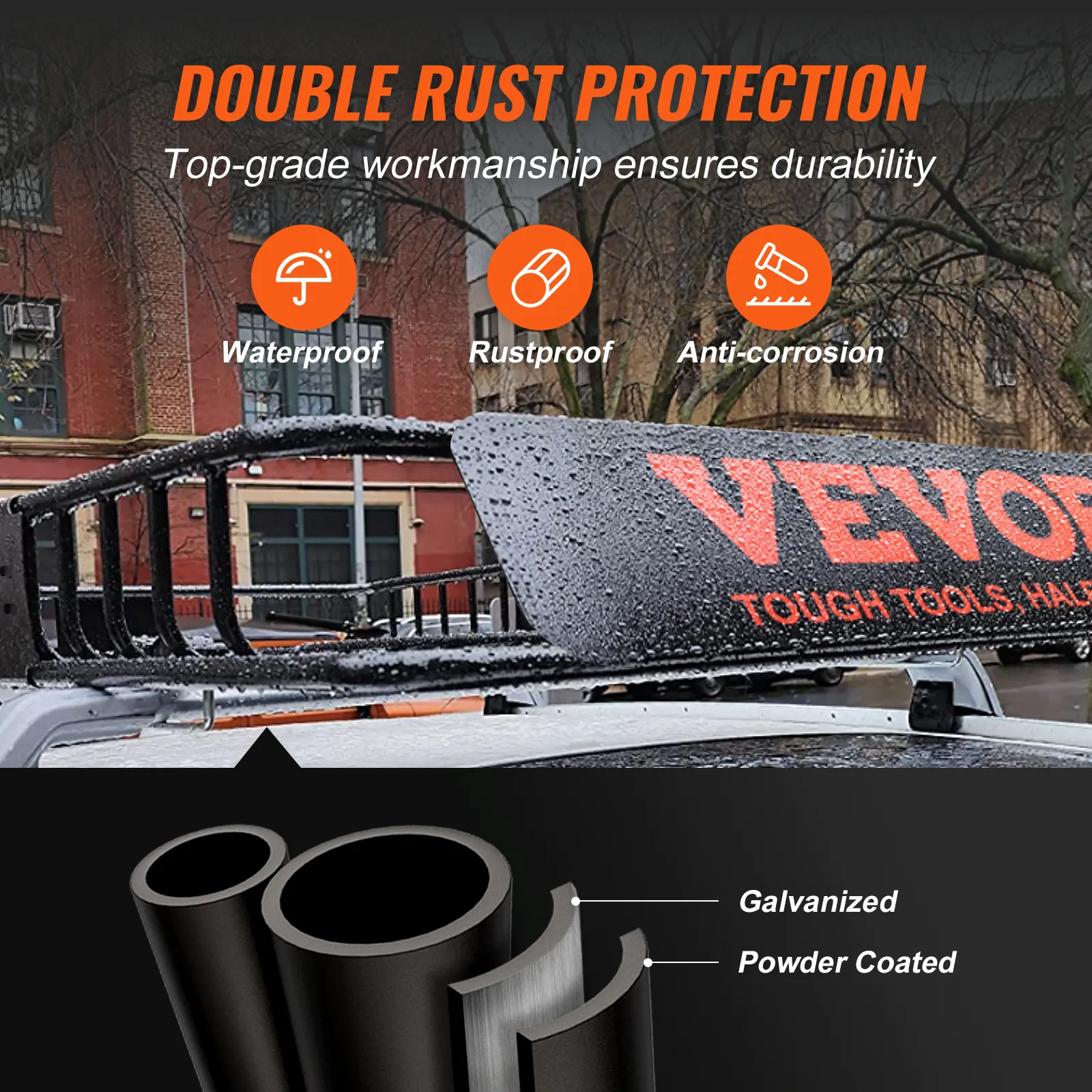 VEVOR Roof Rack Cargo Basket 46"x36"x4.5" / 51"x36"x5" Rooftop Cargo Carrier Heavy-Duty 200 LBS Capacity for SUV Truck V