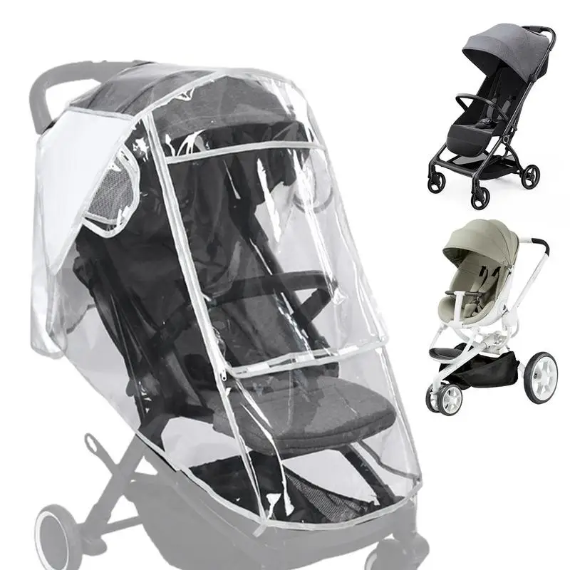Stroller Rain Poncho Transparent Stroller Rain Cover Universal Baby Travel Weather Shield Protects from Snow Wind Dust Travel
