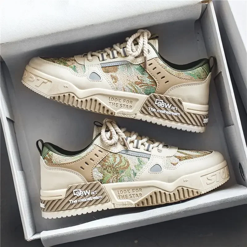 New Trendy Men's Comfortable Platform Matching Lace-up Sneakers for Men Casual Vulcanized Shoes Tenis b549