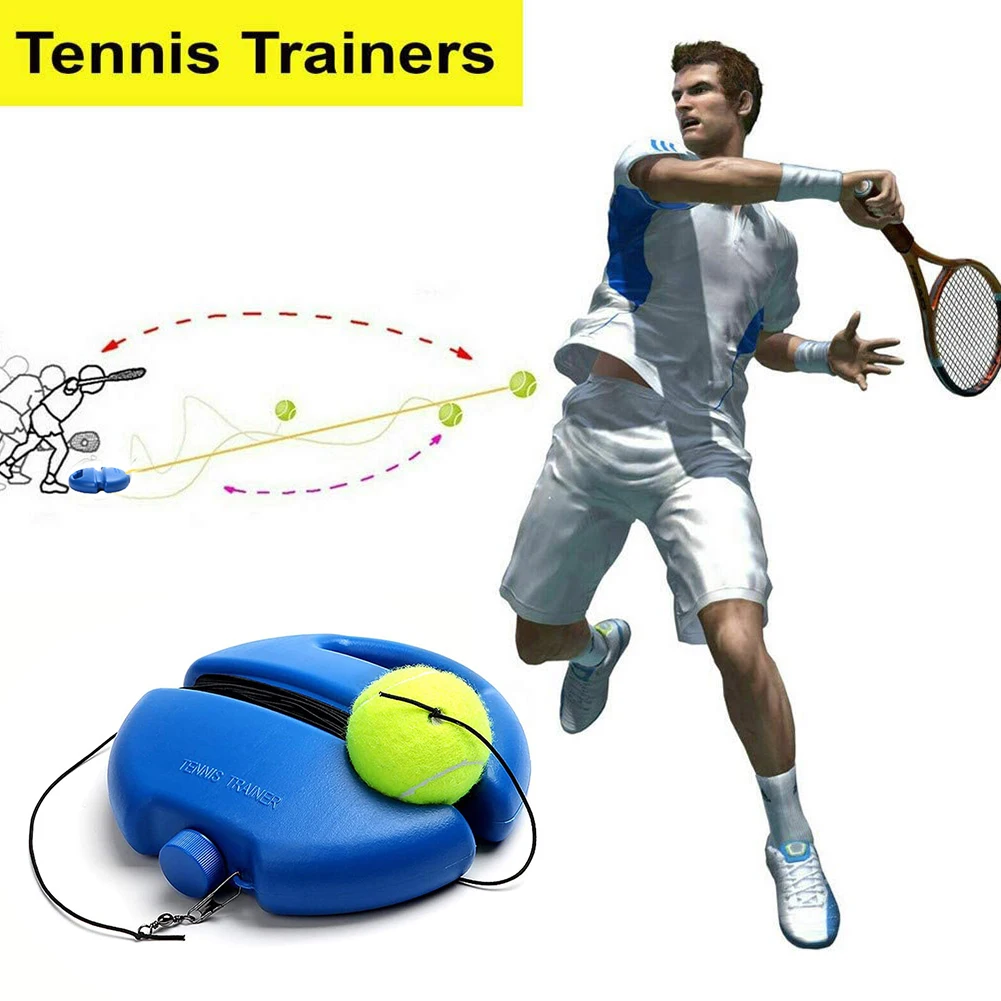 Tennis Training Aids Base with Elastic Rope Ball Practice Self-Duty Rebound Tennis Trainer Sparring Device