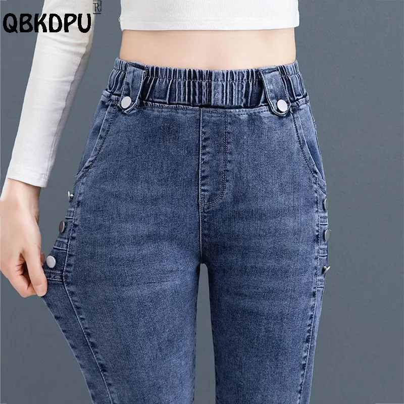 Casual Stretch Pencil Jeans Women New Spring Retro Skinny Vaqueros Slim High 2025 Waist Denim Pants Wash Ankle-length new Cowboy Trousers