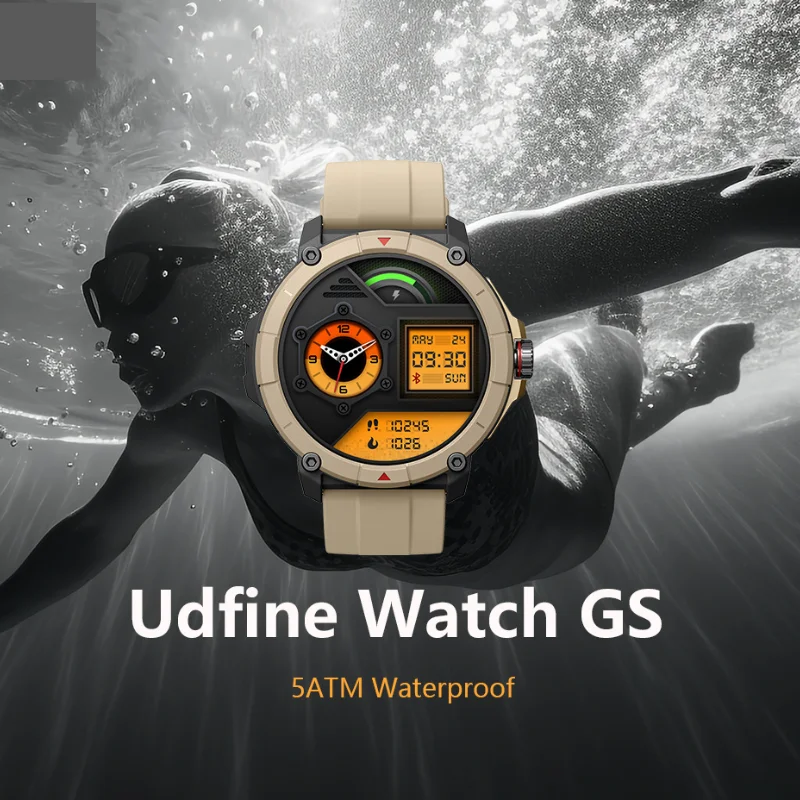 Udfine Watch GS 1.38" HD Display Bluetooth Calling Alexa 50M Waterproof GPS Smartwatch for man and Woman Double Straps