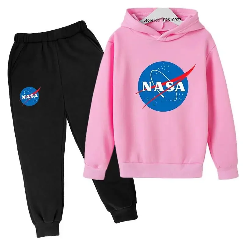 NASA Children's Hoodie +Pants Boys new Sets Sweatshirt Printing Toddler 3-12 Year Girls Clothing Leisure 2025 Coat Spring Trend Outfits