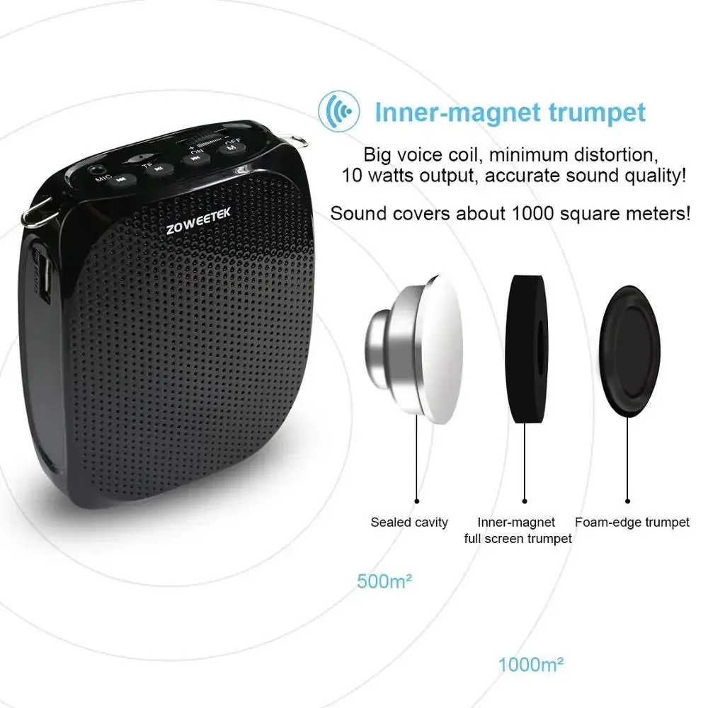 Zoweetek Voice Amplifier with Wired Microphone for Teachers Speech Z