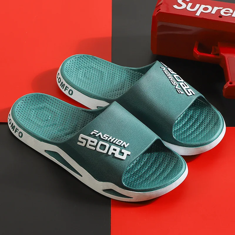 Summer Shower Slippers Flip Flops Women Indoor Home Mute Shoes EVA Shoes Cloud Slides Couple Non-slip Casual Sandals