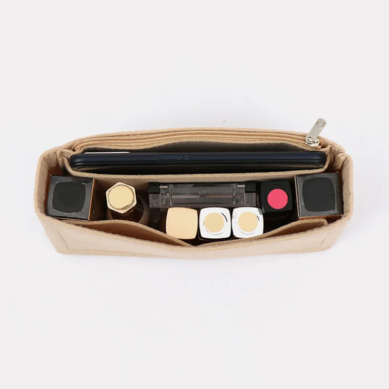 Felt 2025 Insert Bag Zipper Makeup Organizer Handbag Toiletry Travel Inner Purse Pouch Portable Fit Cosmetic new Bags Storage Liner Tote