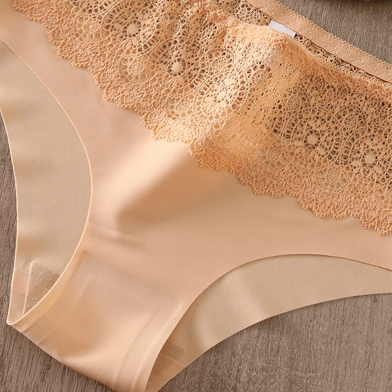 BZEL Lace Women's new Panties Sweet Flowers Underwear Silk Satin Comfort Briefs Hollow Out 2025 Sexy Lingerie Transparent Mesh Underpants
