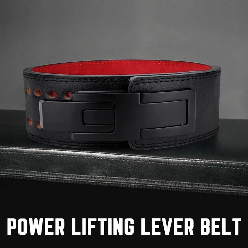 Weight Lifting Leather Belt Powerlifting Gym Belt Lower Back Support for Weightlifting Deadlifts Squats Powerlifting Lever Belt