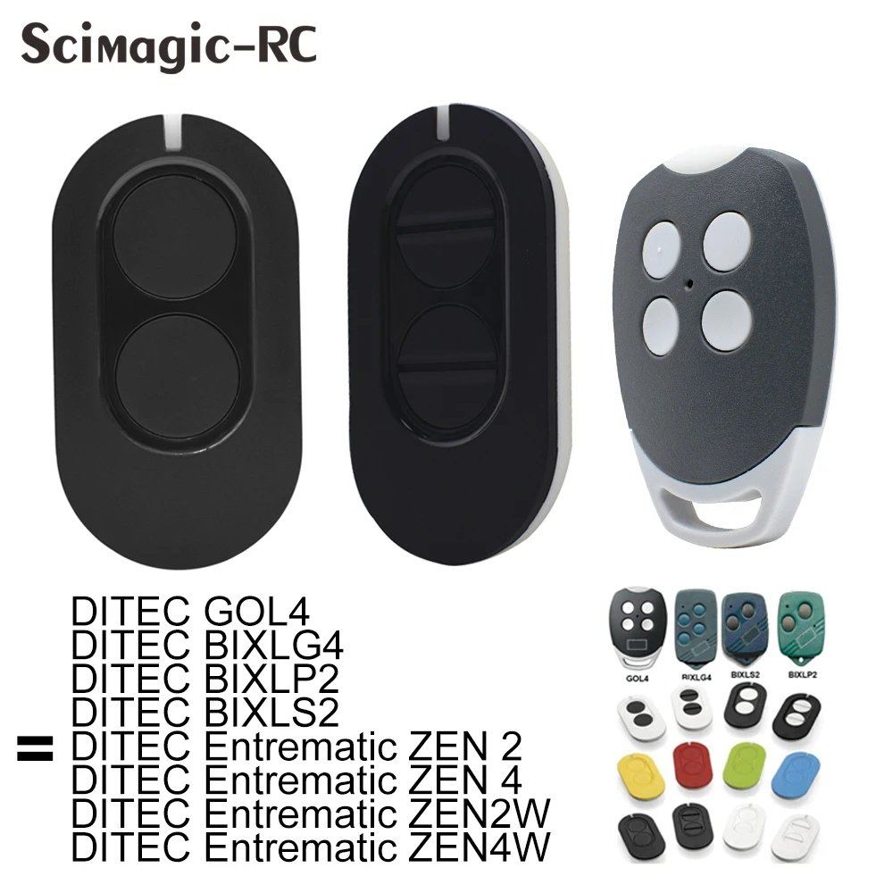 433MHz DITEC Remote Control GOL4 BIXLP2 BIXLS2 BIXLG4 Entrematic ZEN 2 ZEN4 ZEN2W ZEN4W Transmitter Command 433.92MHz