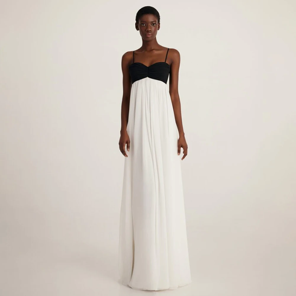 Elegant Wedding Dresses for Women 2023 Bride Black Ivory Empire 2025 Gowns Long Sweetheart Bow Spaghetti Straps new Bridal Dress