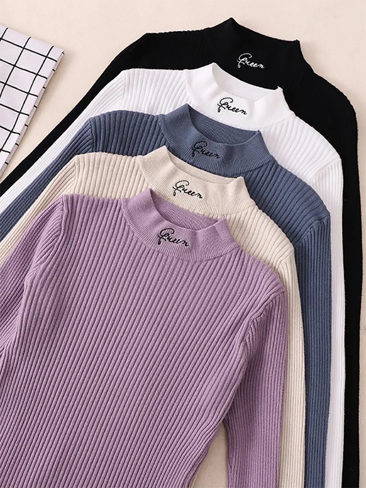 Turtleneck Thick Warm Women Autumn Winter Pullover Sweater High Elasticity Knitted Soft Jumper Long new Sleeves 2025 Sweater Femme Top