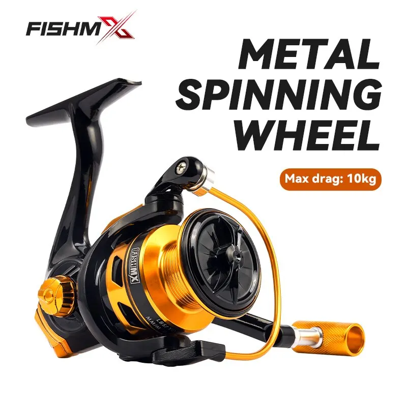 Fishmx Fishing Reel 5.2:1 Fishing Lure Spinning Reel Metal Spool Saltwater Feeder Reel Carp For Fishing Accessories Pesca