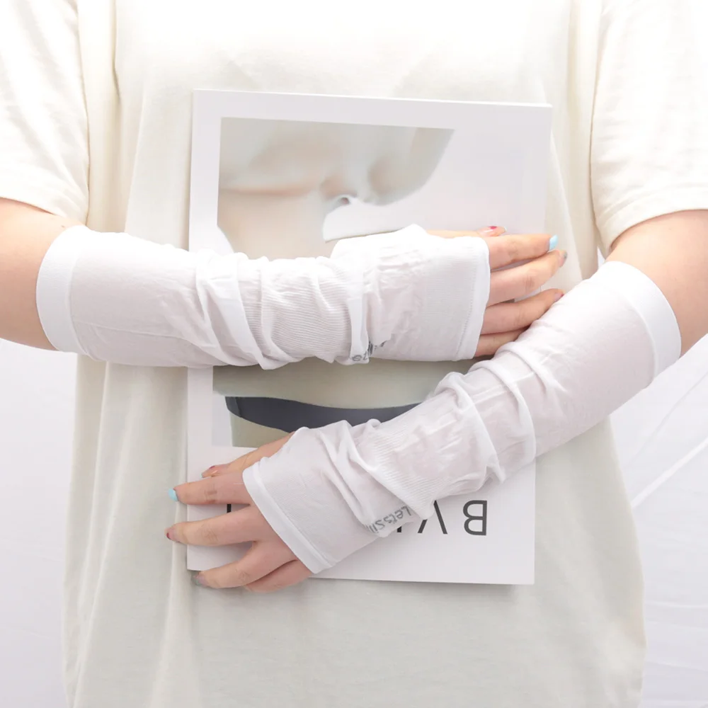 Pair Cool Arm Sleeves Sunscreen Cuff Mittens Anti Slip for Men Women Gloves Summer Outdoor Long Riding Uv Sun Protection 5