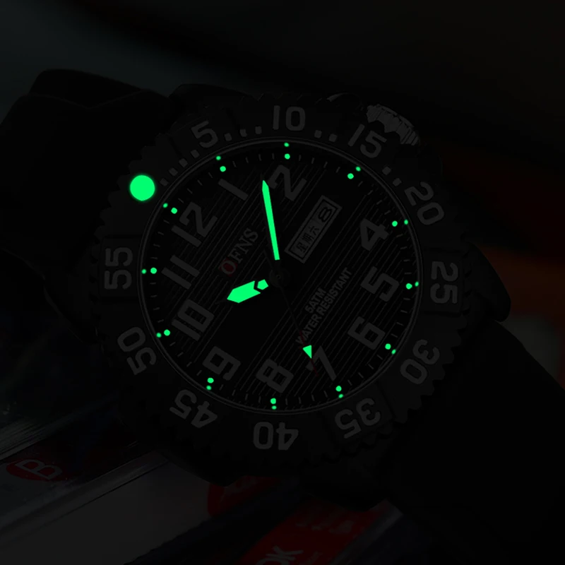 OFNS Top Brand Luxury Man Wristwatch Waterproof Luminous Date Silicone Men's Watches Sports Men Watch Casual Quartz Male Clocks