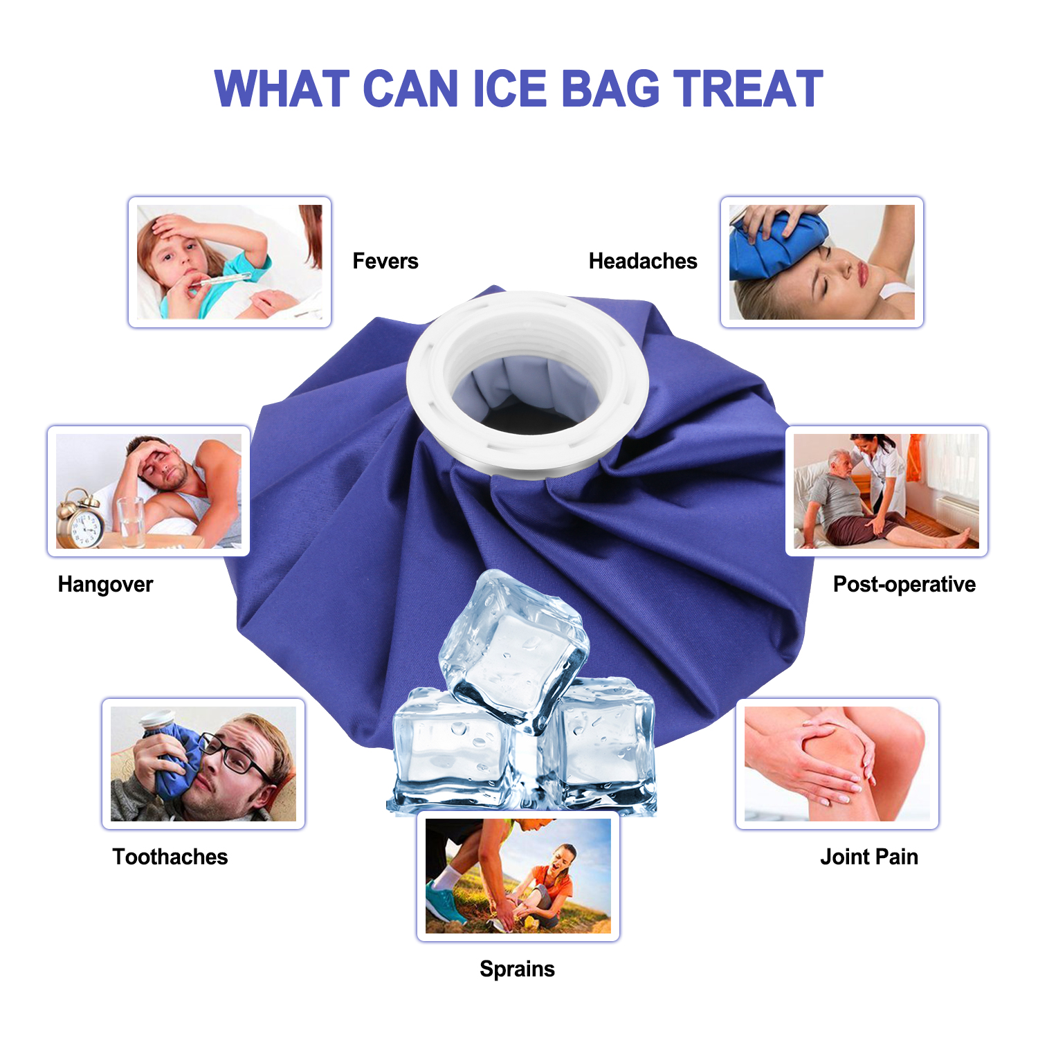 Ice Cold Pack Reusable Bags Hot Water Bag for Injuries Therapy Pain Relief with Elastic Breathable Support Wrap dfb65 5