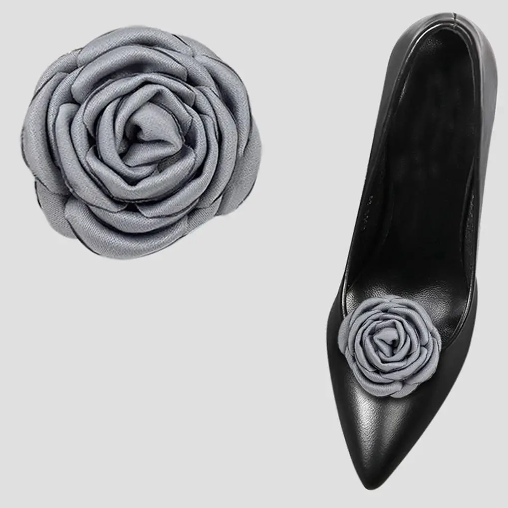 2pcs Women High new Heel Wedding Women Bride Shoe 2025 Decorations Soft Flower Charm Buckle Shoe Clip Shoe Embellishment