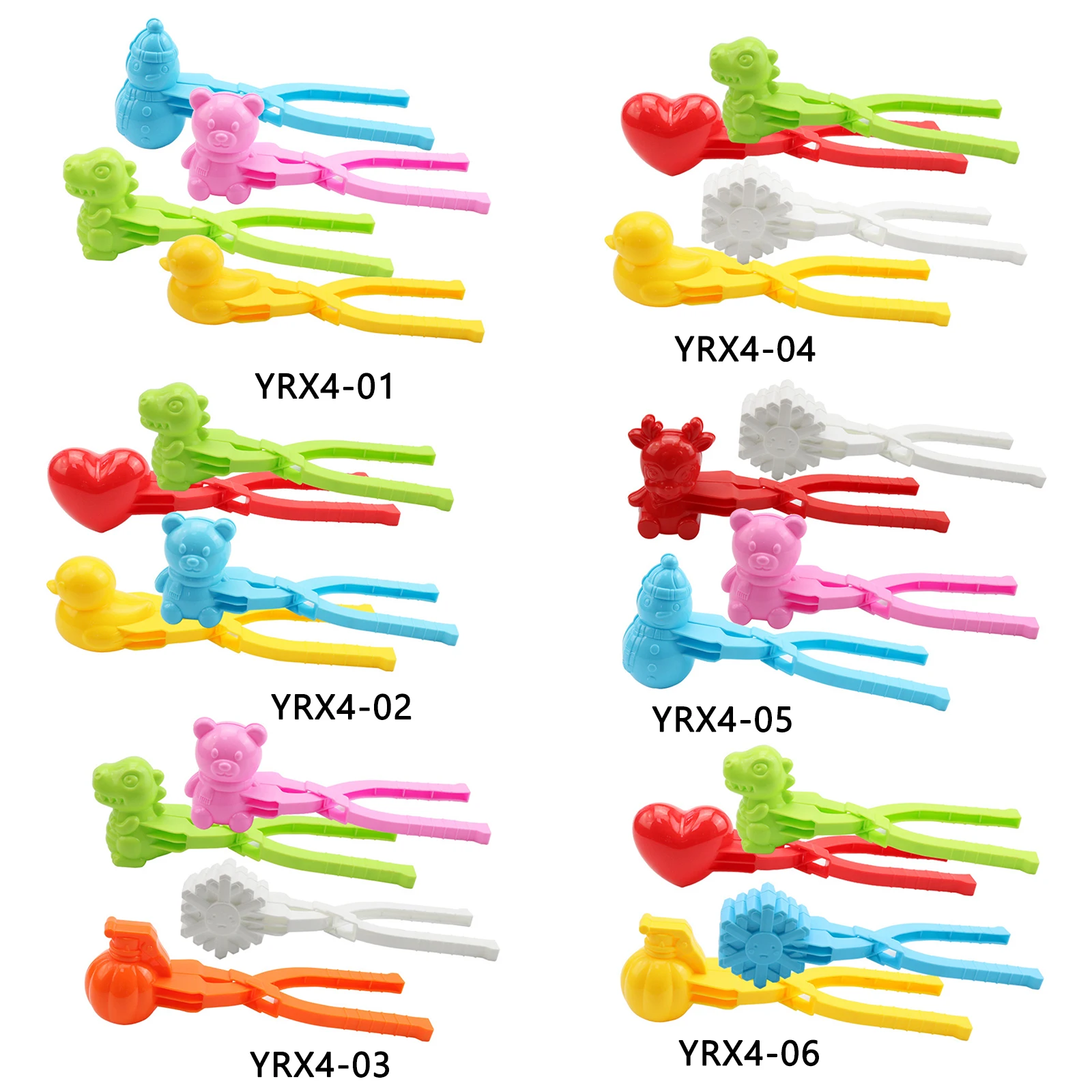 4/3pcs Cute 2025 Bear Duck Snowball Clip Snow Clay Ball Maker Creative Snowballs Mold Snow Shovel for Kids Outdoor new Sports Snow Toys