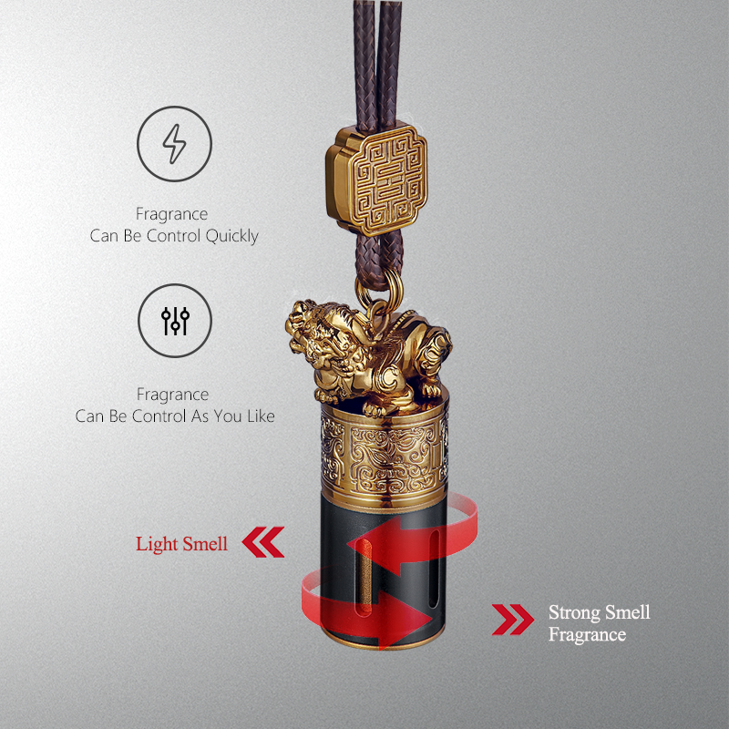 Metal + Leather Luxury Animal Design Car Fragrance Retro Style Auto Car Air Freshener Good Smell Hanging Car Perfume Decoration