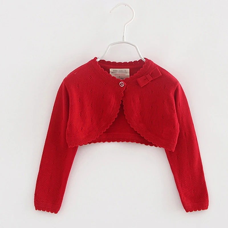 Autumn Knitted Cardigan 2025 Bow Red Baby Girls Cardigans Sweater Jacket Baby Girl new Coat of 1-8 Years Old Outcoat Shawl Baby Clothes