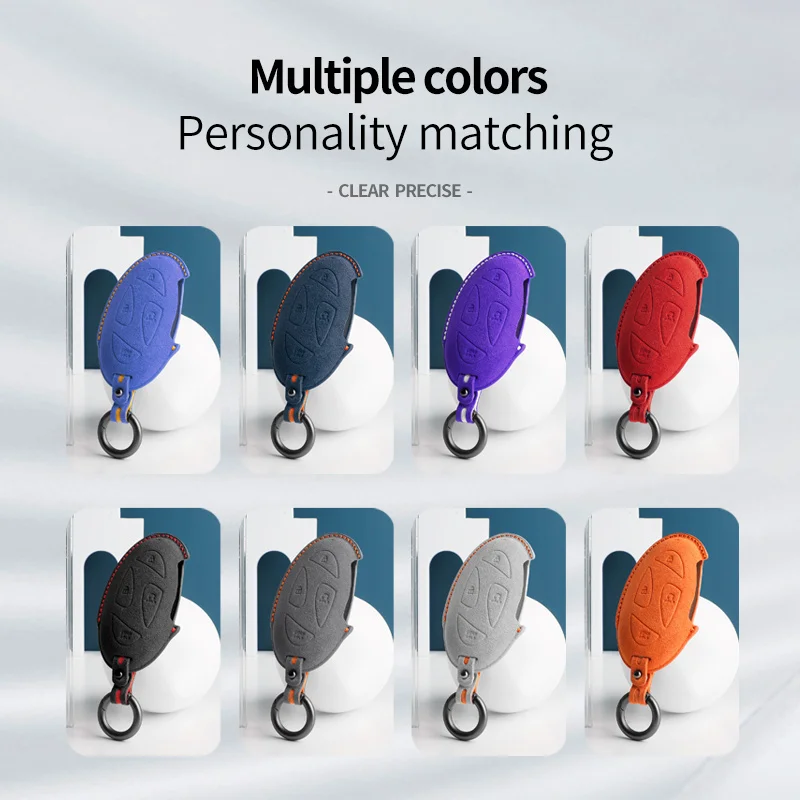 7 Buttons Car Key Case For Hyundai Grandeur GN7 Kona Ev 2023 ioniq 6 Auto Smart Remote Suede KeyChain Cover Shell Accessories